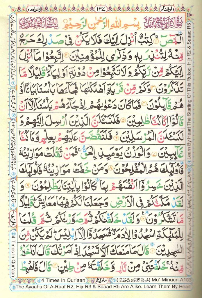 Surah Al Araf page 1