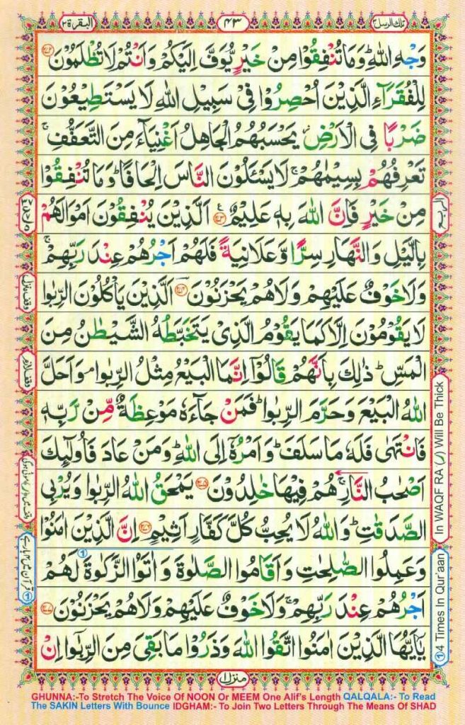 Surah Baqarah Page 41 in color coded with tajweed