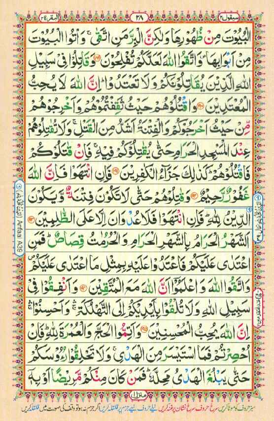 Surah Baqarah Page 26 in color coded with tajweed