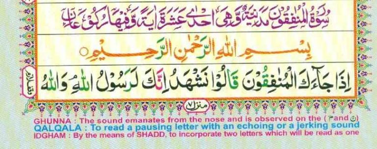 Surah AL Munafiqun Quran and Surahs