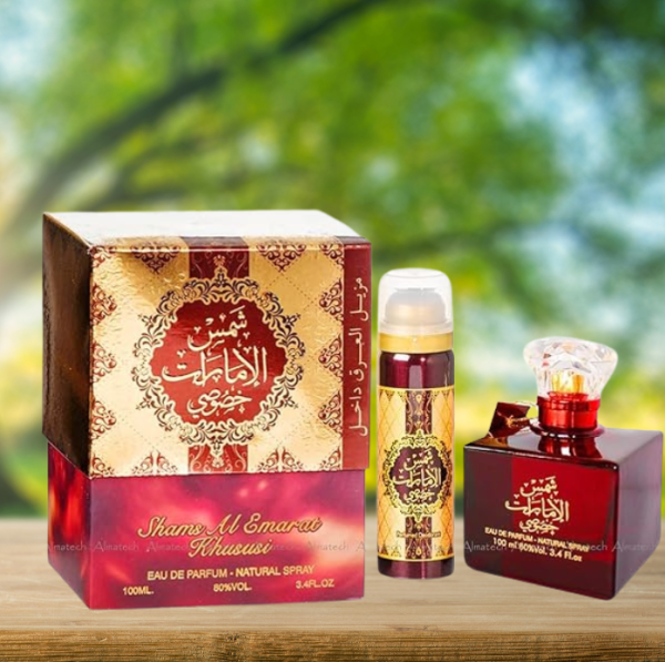 Shams Al Emarat Khususi By Ard Al Zaafaran Halal Fragrance Attar EDP Spray Perfume 100ml + Deodorant